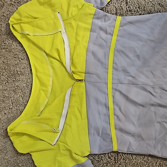 Neon Color Block Crew Neck Short Sleeve Mini Dress Size Small - Picture 4 of 6